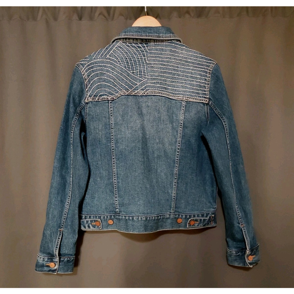 MARINE LAYER Blue Jean Eileen Embroidered Jacket Soft Denim Size Women's Large - Picture 3 of 13